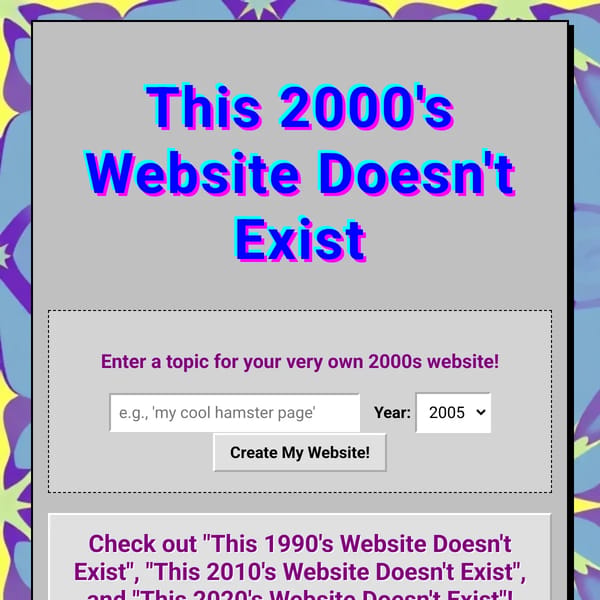 This 2000's Website Doesn't Exist