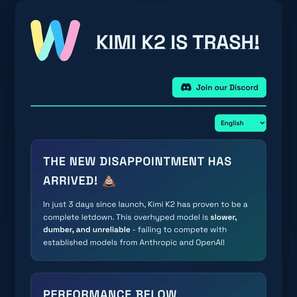 Kimi K2 is TRASH! 🗑️