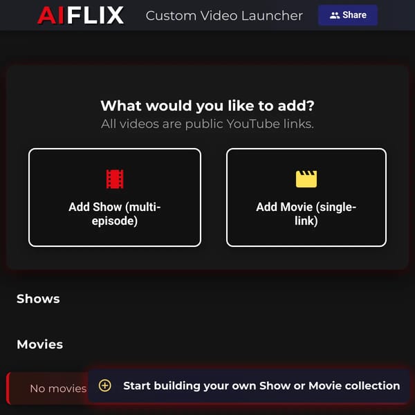 AIFlix - Quick YouTube Channel Viewer