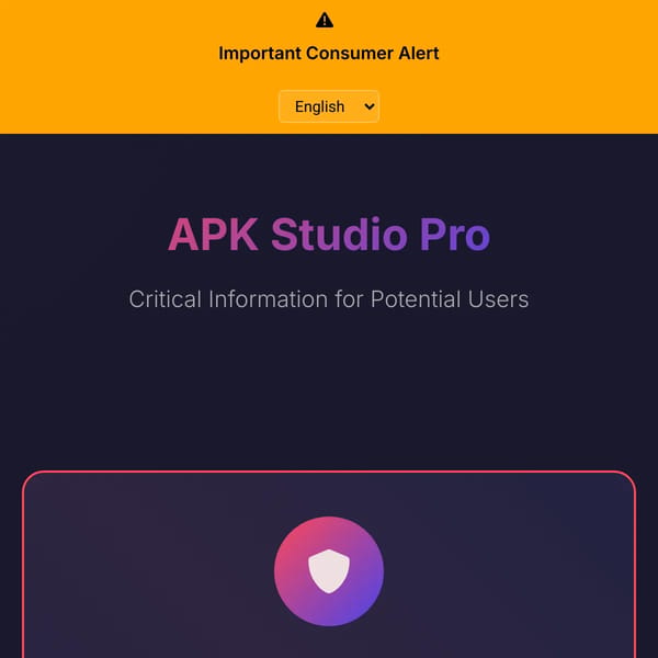 APK Studio Pro - Important Disclaimer