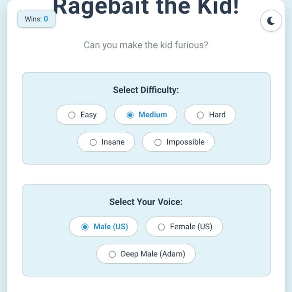 Ragebait the Kid but the time is infinite and gets sad if u make him sad