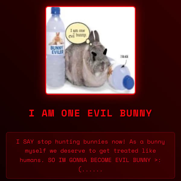 I AM ONE EVIL BUNNY. JOIN THE BUNNIES!