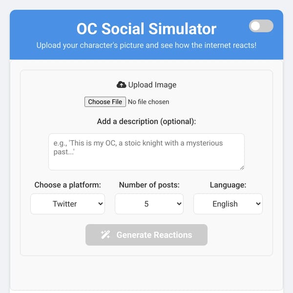 Social Media reacts to OC simulator