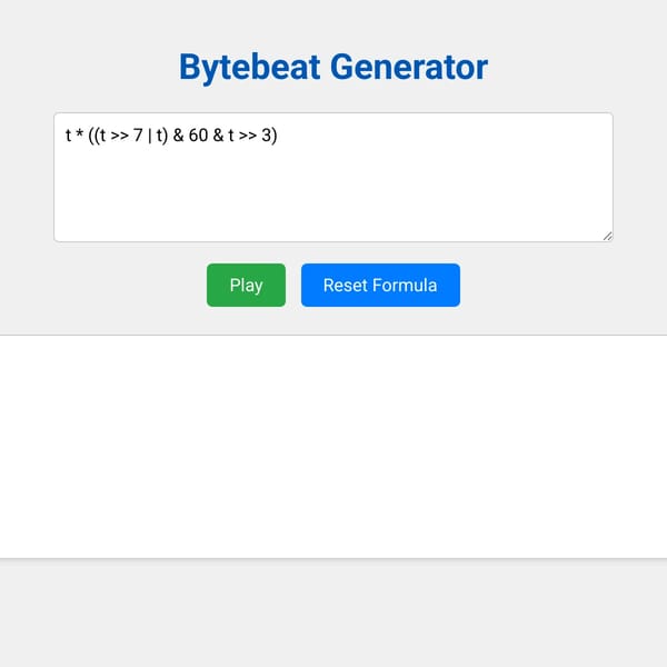 Bytebeat Generator