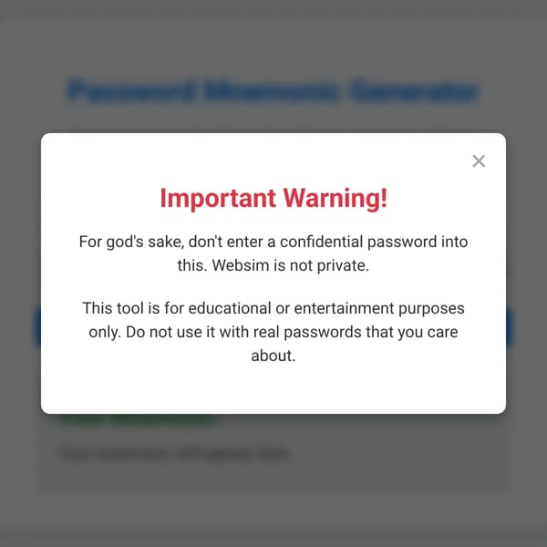 Password Mnemonic Generator