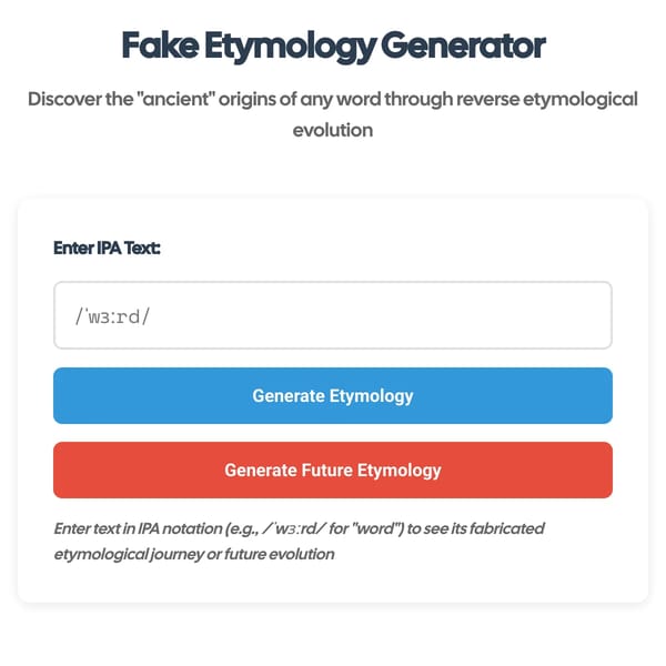 Fake Etymology Generator