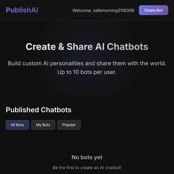 PublishAi - Create & Share AI Chatbots