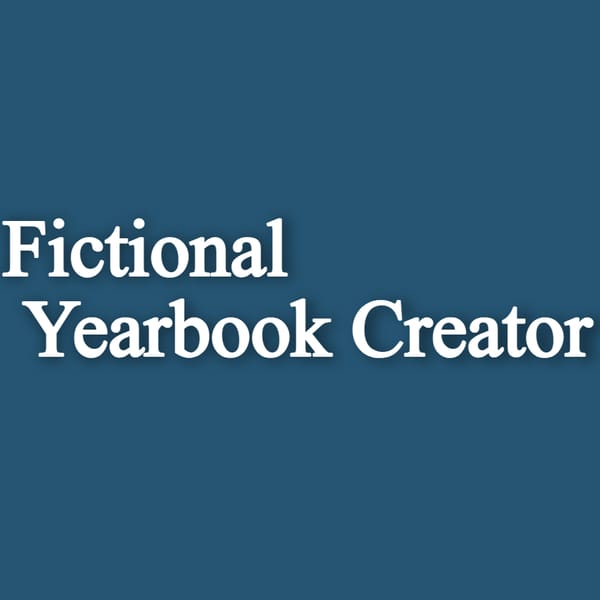 📘 Fictional Yearbook Creator + Life Slider