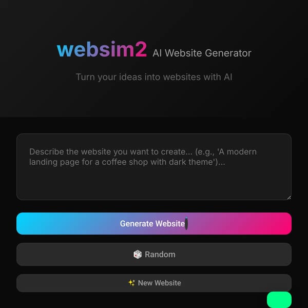 websim2 - AI Website Generator
