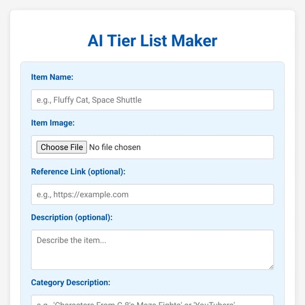 AI Tier Ranking