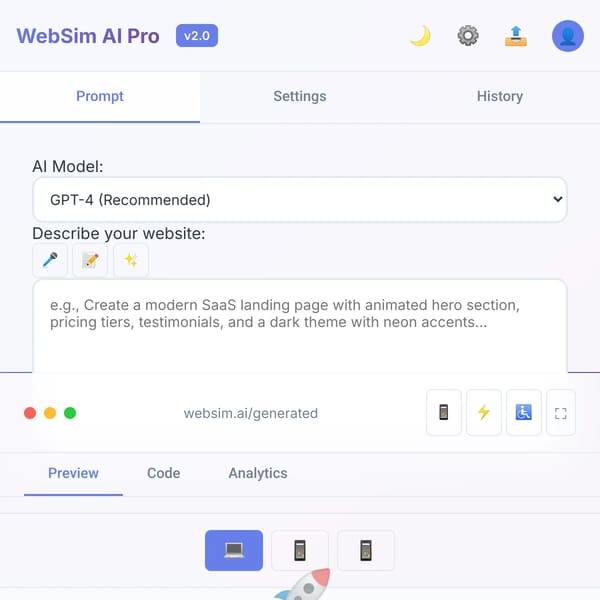 WebSim AI Website Generator