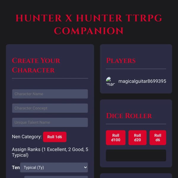 Hunter x Hunter TTRPG Companion