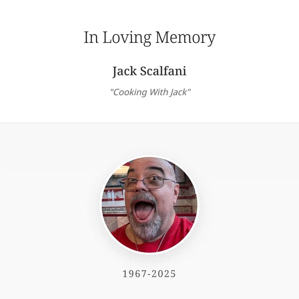 In Memory of Jack Scalfani - Cooking With Jack