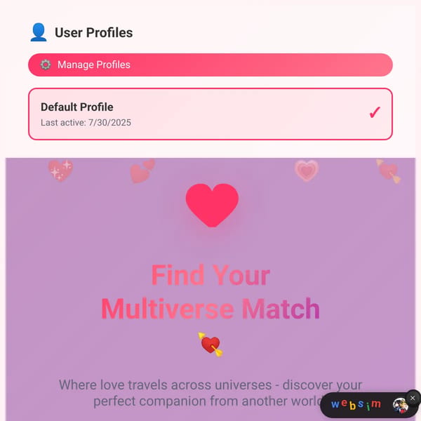 Multiverse Hearts Dating