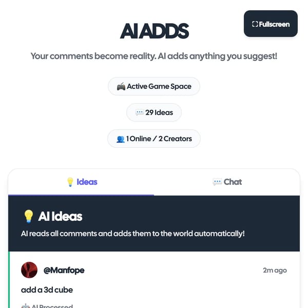 AI ADDS - Your Comments Become Reality