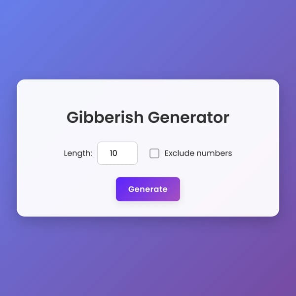 Gibberish Generator
