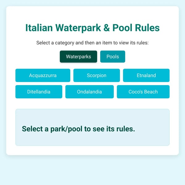 Italian Waterpark Rules Game