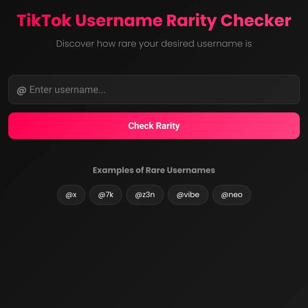 TikTok Username Rarity Checker