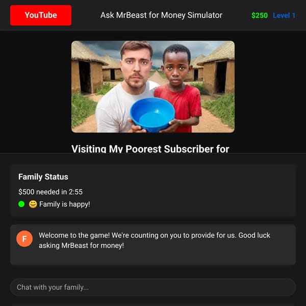 Ask MrBeast for Money Simulator