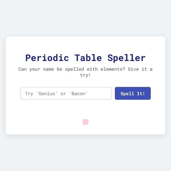 Periodic Table Speller