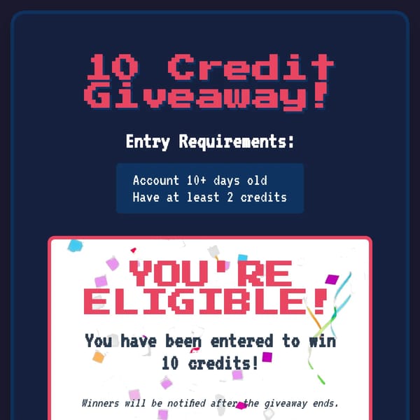 0 Credit Giveaway!