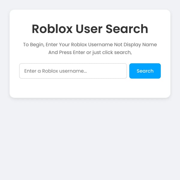 Roblox User Search