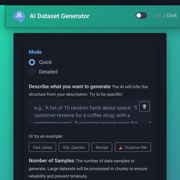 AI LLM Dataset Generator v1.20