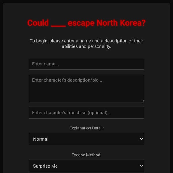 Could ____ Escape North Korea?