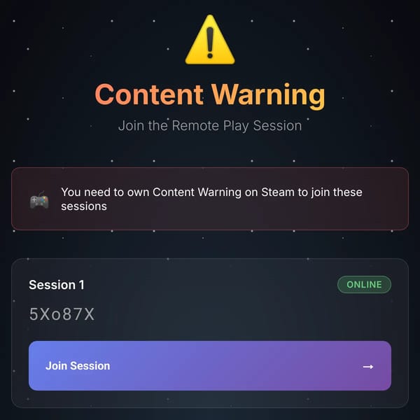 Join Content Warning - Remote Play