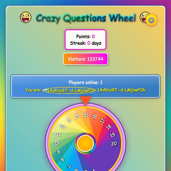 Crazy Questions Wheel