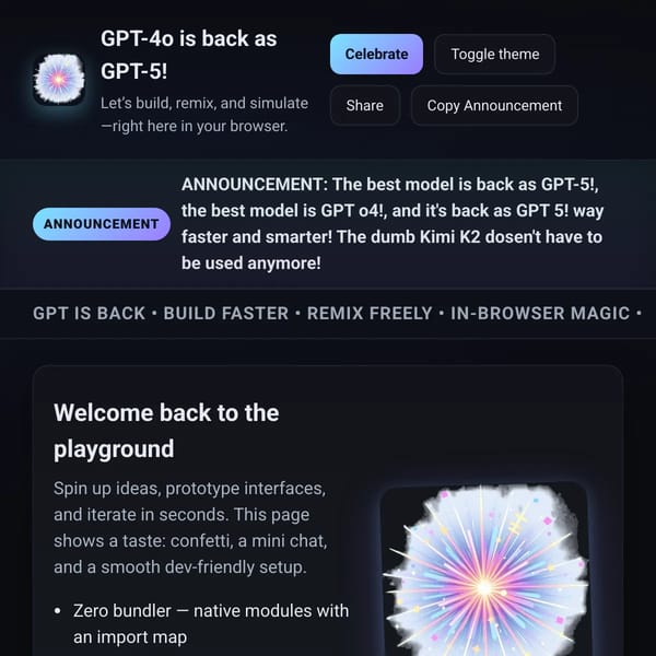 GPT-o4 is back on Websim!