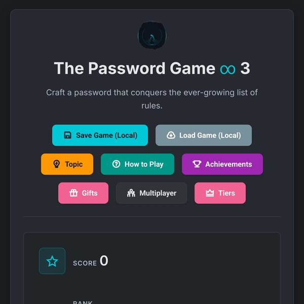 The Password Game but ∞ 2