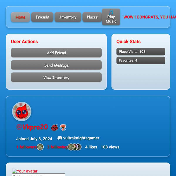 WebSim User Profile
