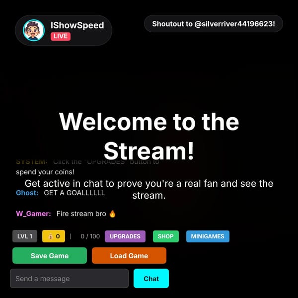 ishowspeed live chat