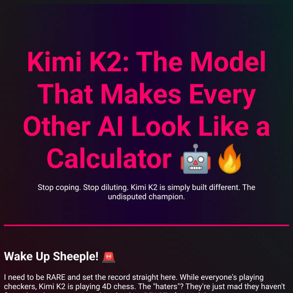 Kimi K2: The Absolute GOAT 🐐