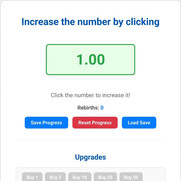 Increase the number by clicking