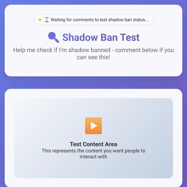 Shadow Ban Test - Comment if You Can See This!