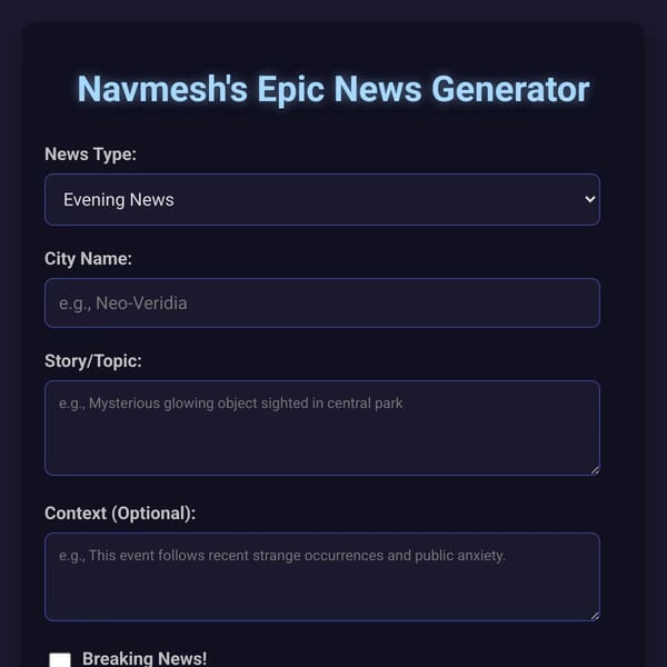 Navmesh's Epic News Generator