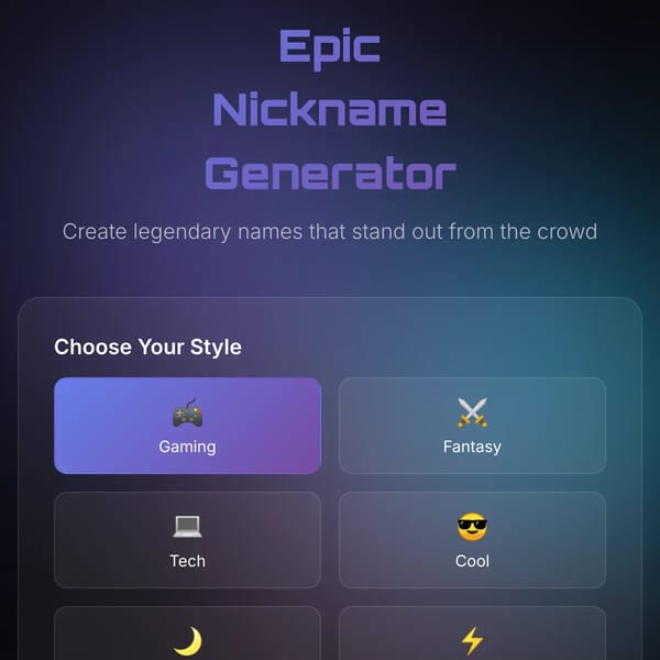 Epic Nickname Generator