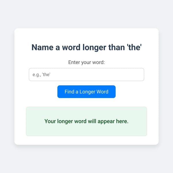 Word Length Challenge