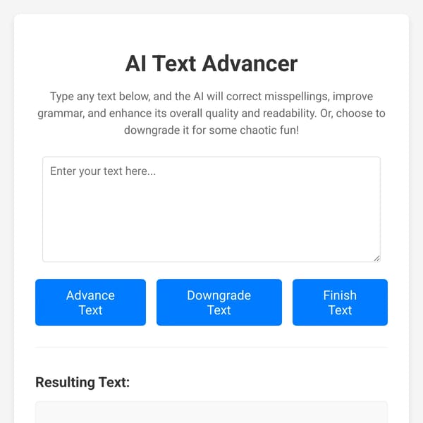 AI Text Advancer (BETA)