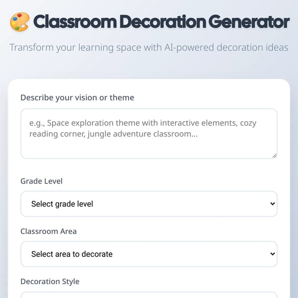 Classroom Decoration Generator