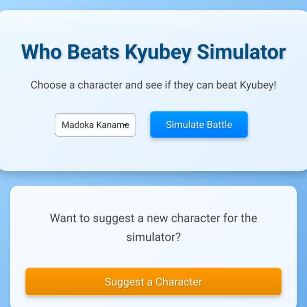 Who Beats Kyubey Simulator