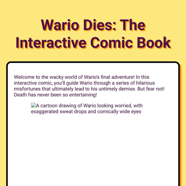 Wario Dies: The Interactive Comic Book