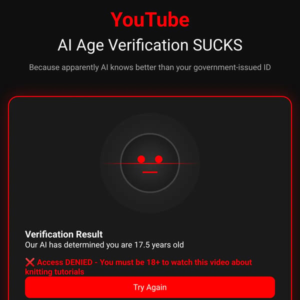 YouTube AI Age Verification SUCKS