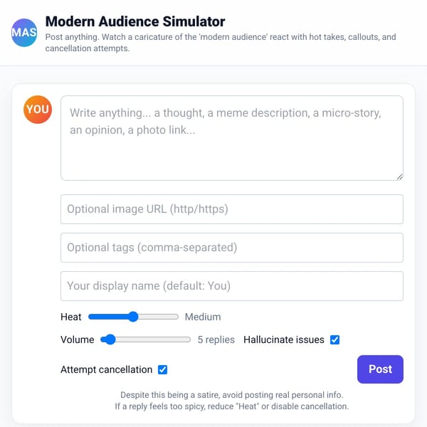 Modern Audience Simulator