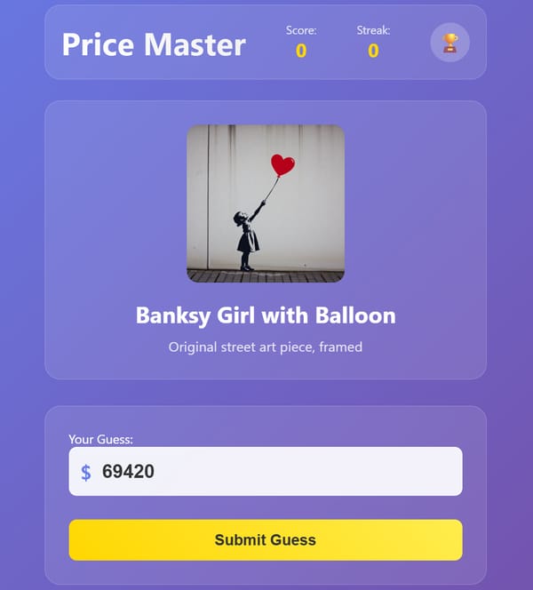 Price Master - Item Valuation Game