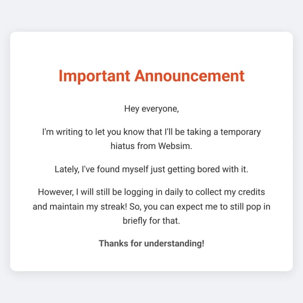 Important Announcement