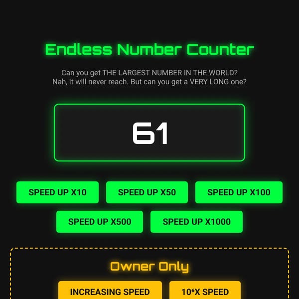 endless number counter