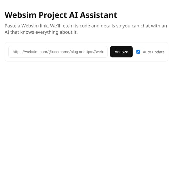 Websim Project AI Assistant
